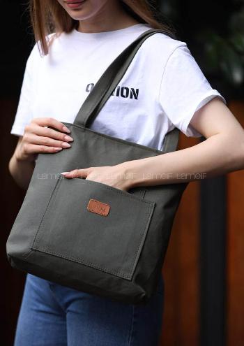 Khaki Without Accessories Rope Hand Bag Bag