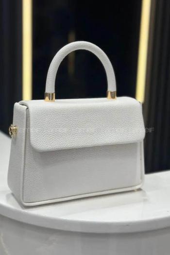 Lamelif Gold Detaylı Kare Kadın Çanta Gri