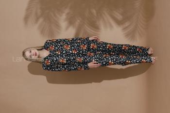 Lamelif Ayıcık Desenli Gömlek Yaka Pijama Seti