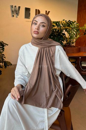 Brown With Milk Combed Fabric Straight Shawl