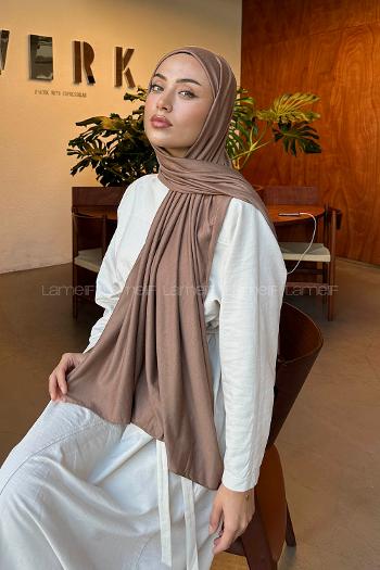 Brown With Milk Combed Fabric Straight Shawl