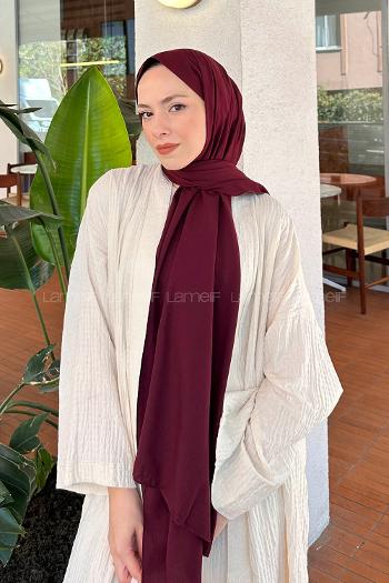 Lamelif Keten Şal Acı Bordo
