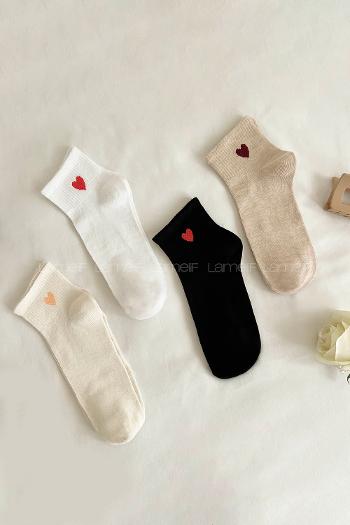 Lamelif 4lü Kalpli Yarım Konç Çorap