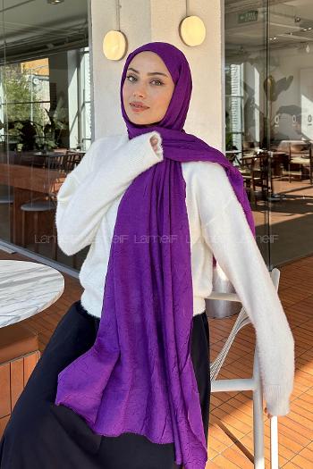 Light Purple Cotton Fabric Straight Shawl