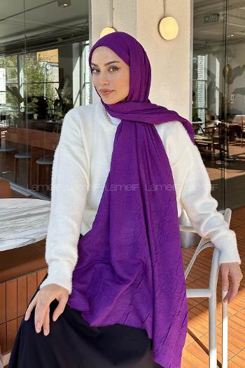 Light Purple Cotton Fabric Straight Shawl