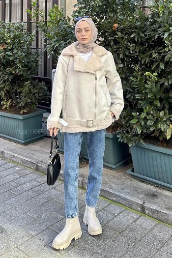 Stone Scarf Neck Long Arm Coat