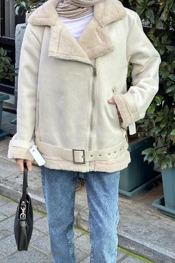 Stone Scarf Neck Long Arm Coat