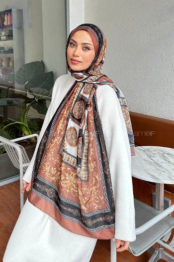 Lamelif Versa Desen Pamuk Şal Sütlü Kahve