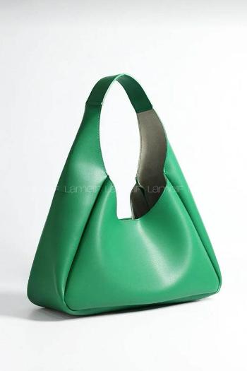 Lamelif Omuz Askılı Deri Görünümlü Kadın Çanta Yeşil