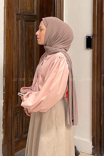 Powder Shirt Collar Balloon Sleeve Arm Unprinted Shirt