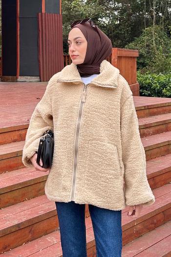 Brown With Milk Normal Neck Long Arm Coat