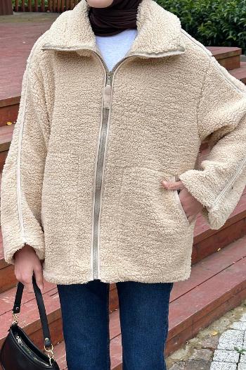 Brown With Milk Normal Neck Long Arm Coat