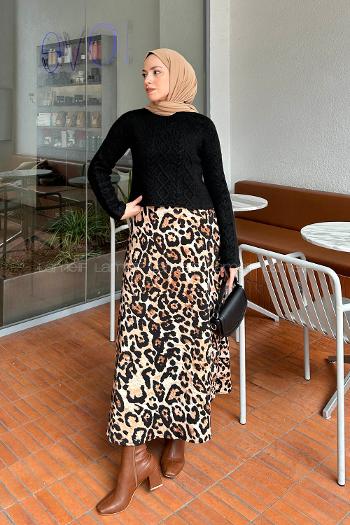 Lamelif Örgülü Kazak Siyah