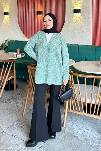 Lamelif Uzun Hırka Mint