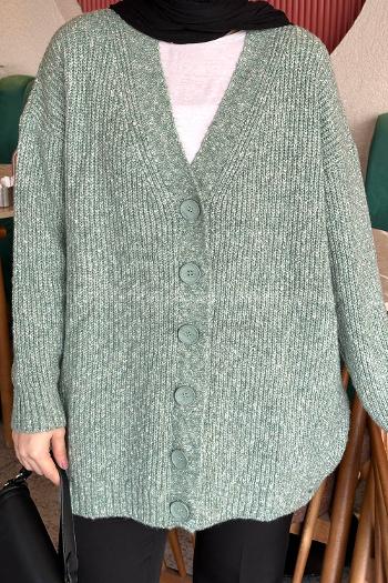 Lamelif Uzun Hırka Mint