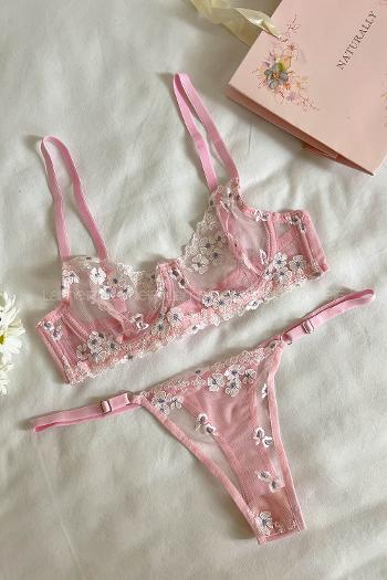 Lamelif Çiçekli Bralet Takım Desteksiz