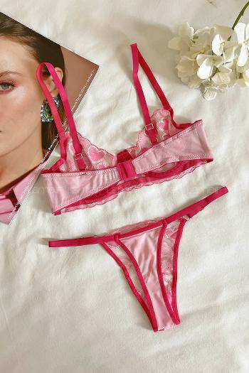 Pink Cotton Fabric Underwire Unsupport 