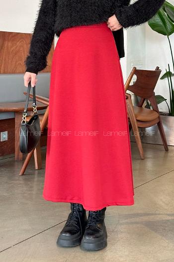 Lamelif Kloş Etek Bordo