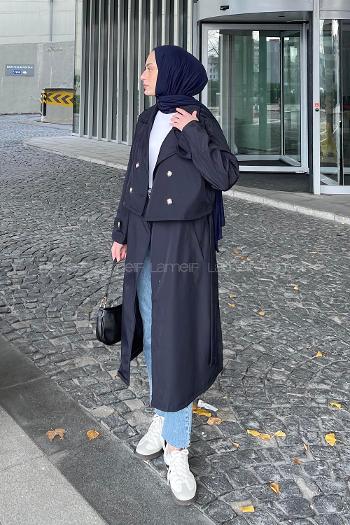 Lamelif Sihirli Trenç Lacivert