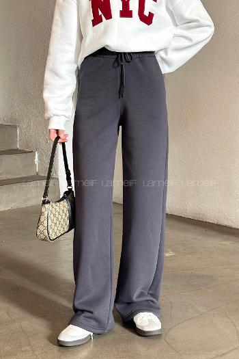 Smoked Trousers High Waist Elastic Waist Regular Cut Bottom Tracksuit