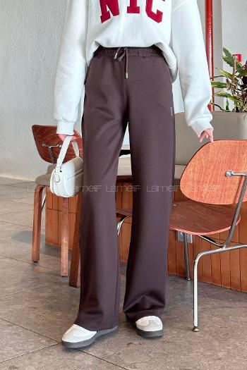 Bitter Brown Regular Trousers High Waist Regular Cut Bottom Tracksuit