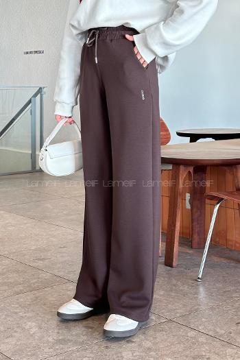 Bitter Brown Regular Trousers High Waist Regular Cut Bottom Tracksuit