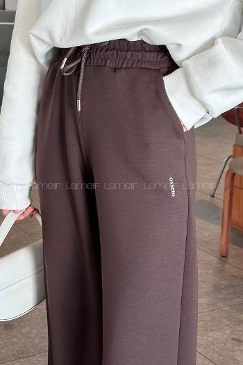 Bitter Brown Regular Trousers High Waist Regular Cut Bottom Tracksuit