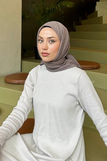 Ash Coffee Cotton Fabric Straight Scarf