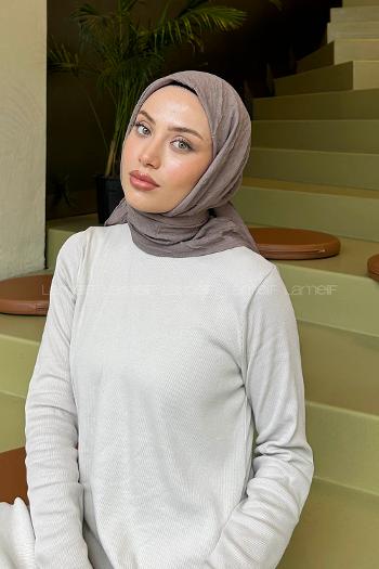 Ash Coffee Cotton Fabric Straight Scarf