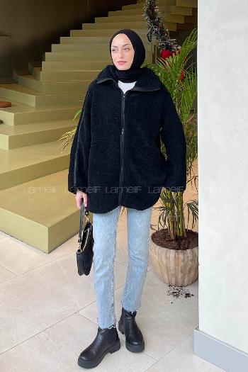 Black Normal Neck Long Arm Coat