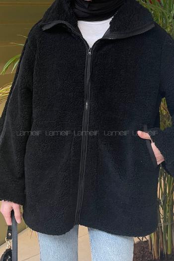 Black Normal Neck Long Arm Coat