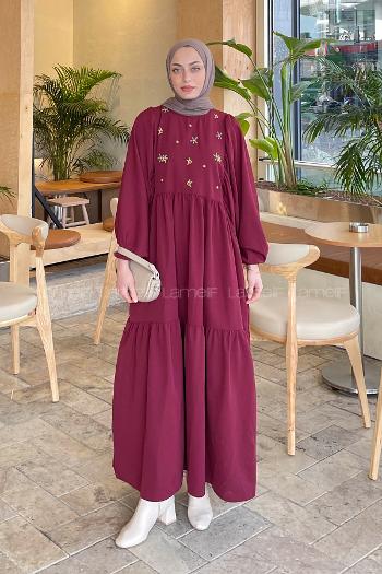 Modalamelif Elica Elbise Bordo
