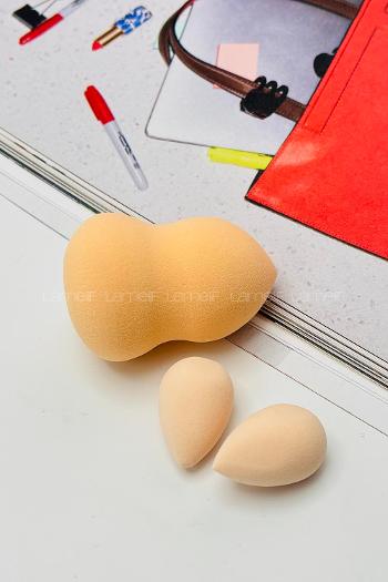 Lamelif Jol Beauty Makyaj Süngeri 3 lü Krem