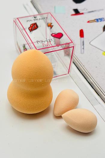 Lamelif Jol Beauty Makyaj Süngeri 3 lü Krem