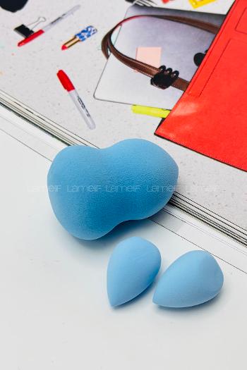 Lamelif Jol Beauty Makyaj Süngeri 3 lü Mavi