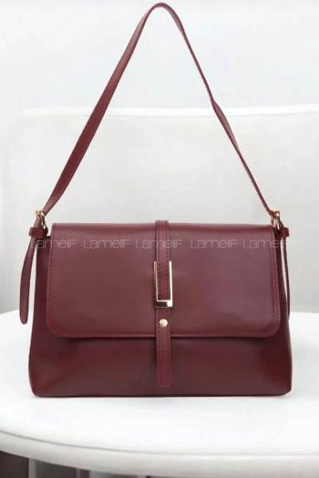Lame Luxury Gold  Detaylı Kadın Çanta Bordo