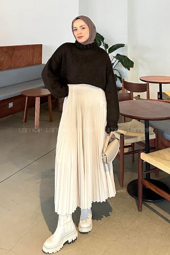 Bitter Brown Medium Crew Neck Long Arm Jumper