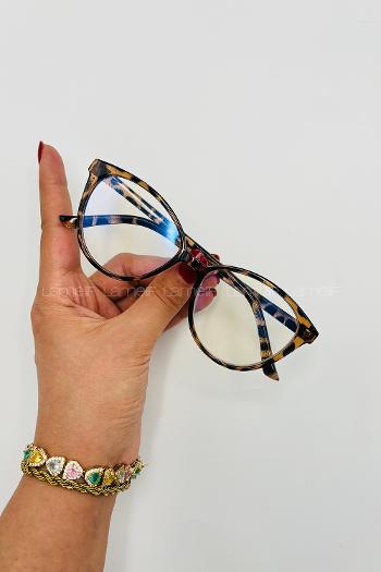 Lamelif Cates Leopar Çerçeve Şeffaf İmaj Gözlük