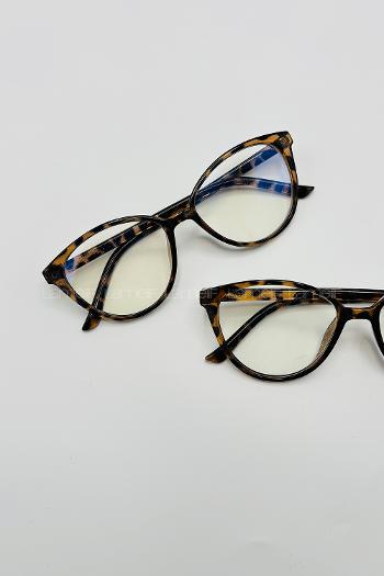 Lamelif Cates Leopar Çerçeve Şeffaf İmaj Gözlük