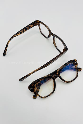 Lamelif İnes Leopar Çerçeve Şeffaf İmaj Gözlük