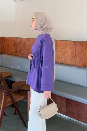 Purble Crew Neck Long Arm Sweatshirt