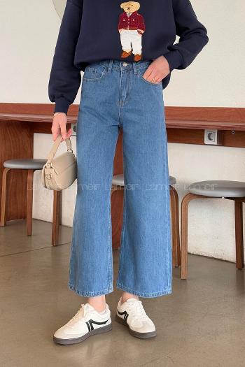 Denim Blue Denim High Waist Denim Pants