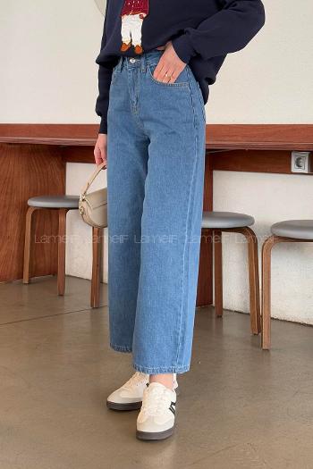 Denim Blue Denim High Waist Denim Pants