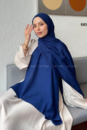 Midnight Blue Cotton Cotton Fabric Straight Shawl