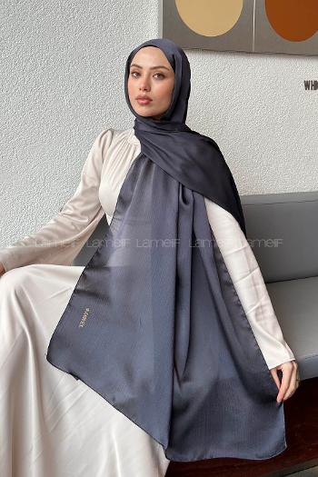 Anthracite Cotton Fabric Straight Shawl