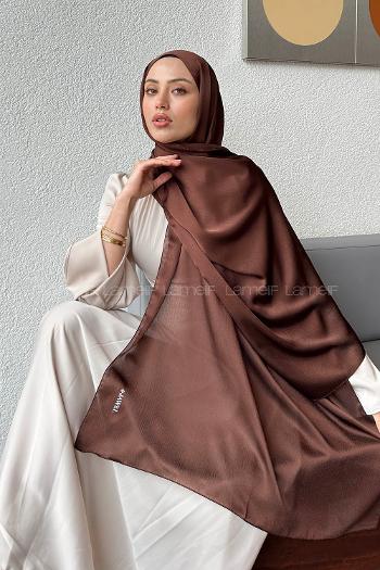 Brown Cotton Fabric Straight Shawl