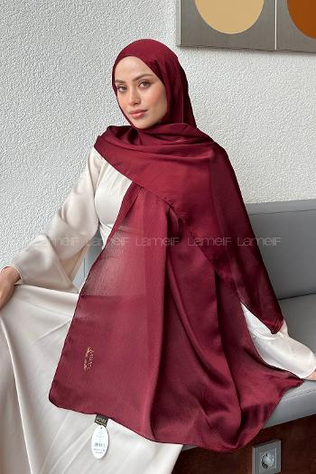 Lamelif Janjan Şal Koyu Bordo