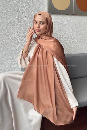Brown With Milk Cotton Fabric Straight Shawl