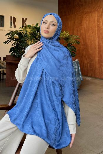 Lamelif GG Desen Jakar Serisi Şal İndigo