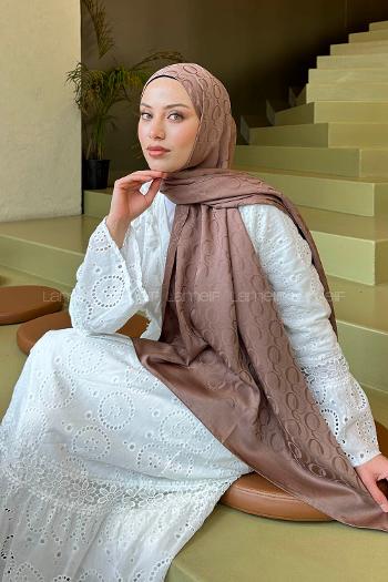 Soft Brown Cotton Fabric Printed Shawl